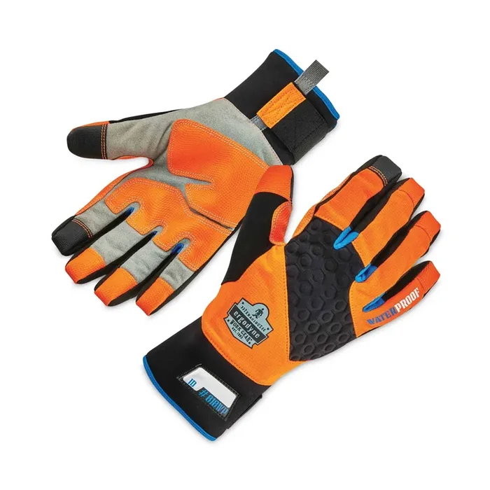 ergodyne® ProFlex 818WP Thermal WP Gloves with Tena-Grip, Orange, Medium, Pair