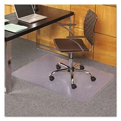 ES Robbins® EverLife Light Use Chair Mat for Flat Pile Carpet, Rectangular, 36 x 44, Clear