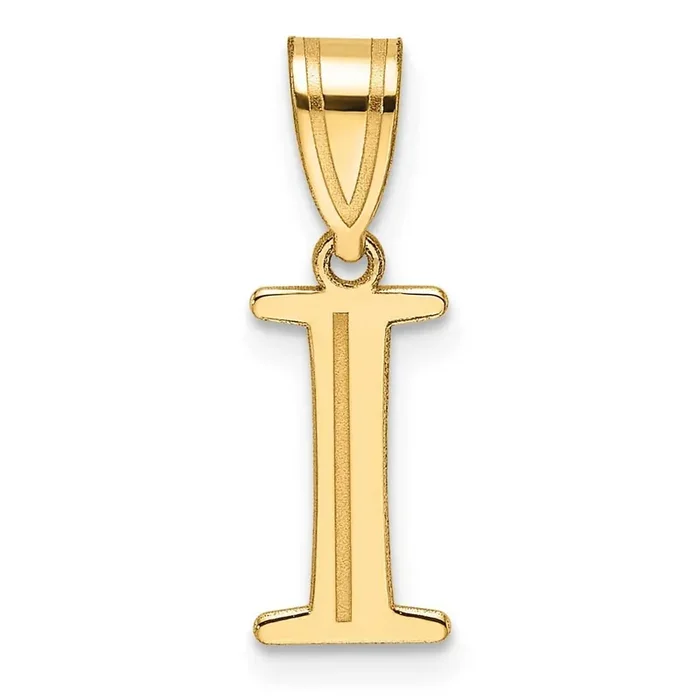 Etched Letter I Initial Pendant 14k Polished Gold YC1539I