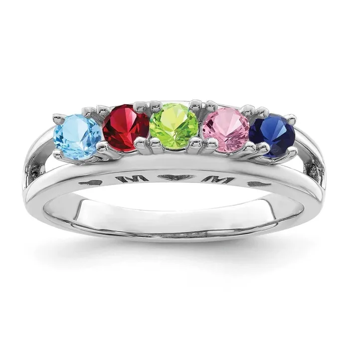 Family Jewelry Ring Mounting 14k White Gold XMR71/5W-7