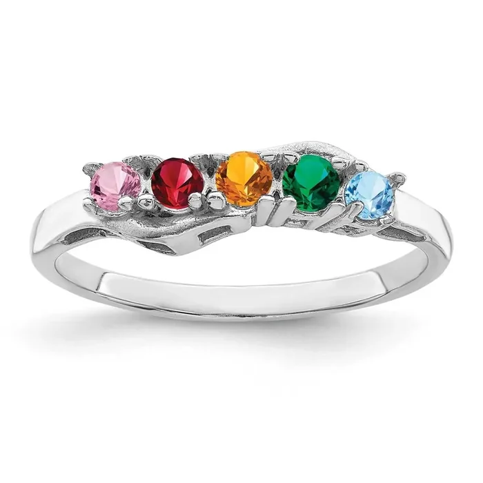 Family Jewelry Ring Mounting 14k White Gold XMR86_5W