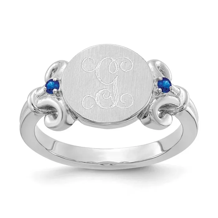Fancy Ring with Birthstones Sterling Silver Rhodium-plated XNR84SS