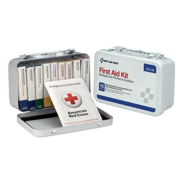 First Aid Only™ Unitized First Aid Kit For 10 People, 65 Pieces, Osha/ansi, Metal Case