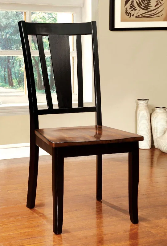 Furniture Of America Dover Black/Cherry Transitional Side Chair (2 In Box) Model CM3326BC-SC-2PK