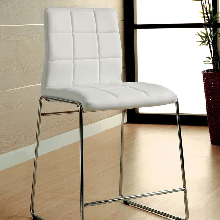 Furniture Of America Kona White Contemporary Counter Height Chair (2 In Box) Model CM8320WH-PC-2PK
