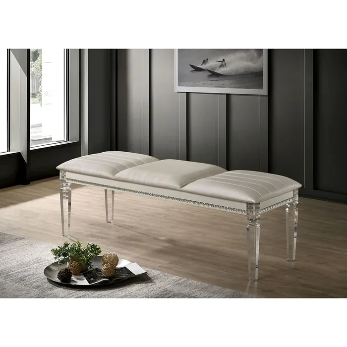 Furniture Of America Maddie Pearl White Contemporary Bench Model CM7899BN