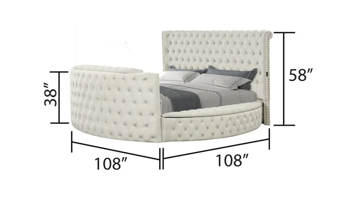 Galaxy Home Maya Queen Bed in Cream