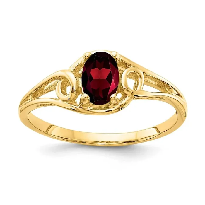 Garnet Ring 14k Gold 7x5mm Oval Y2205GA