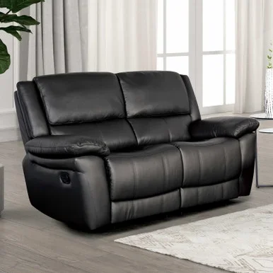 Glarus Loveseat Manual Recliner, Black / FM69003BK-LV-M