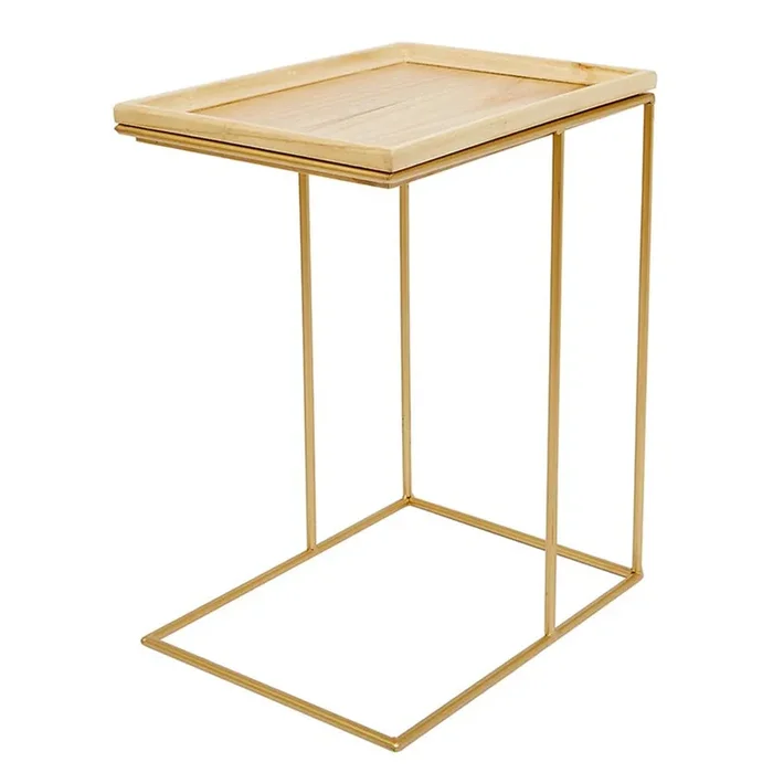 Gold / Wood Side Table