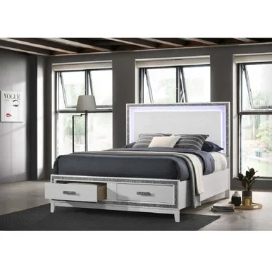 Haiden Queen Bed W/Led & Storage / BD01425Q