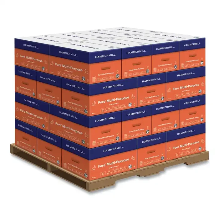 Hammermill® Fore Multipurpose Print Paper, 96 Bright, 24 lb, 8.5 x 11, White, 500 Sheets/Ream, 10 Reams/Carton, 32 Cartons/Pallet
