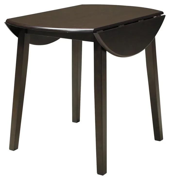 Hammis – Round DRM Drop Leaf Table – Dark Brown