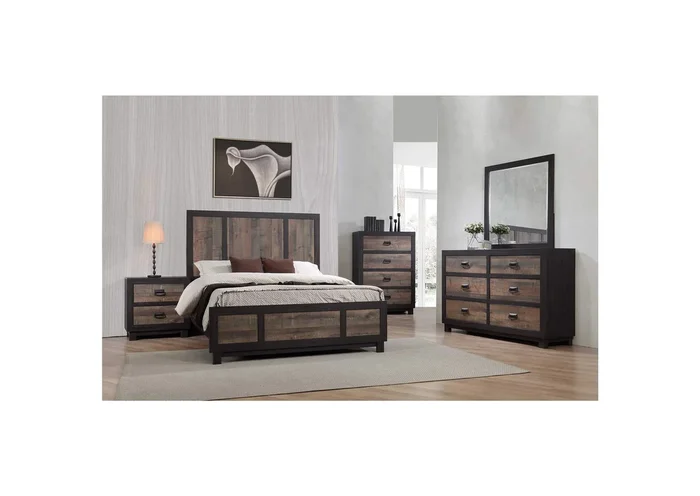 Harlington King Panel 4 Piece Bedroom Set