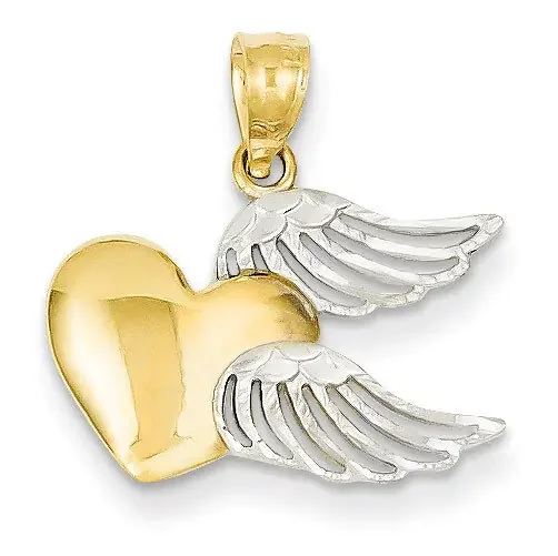 Heart with Wings Pendant 14k Gold YC789