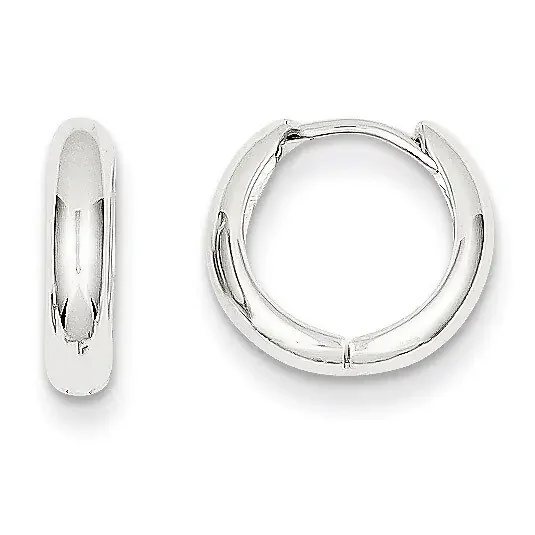 Hinged Hoop Earrings 14k White Gold Y7917
