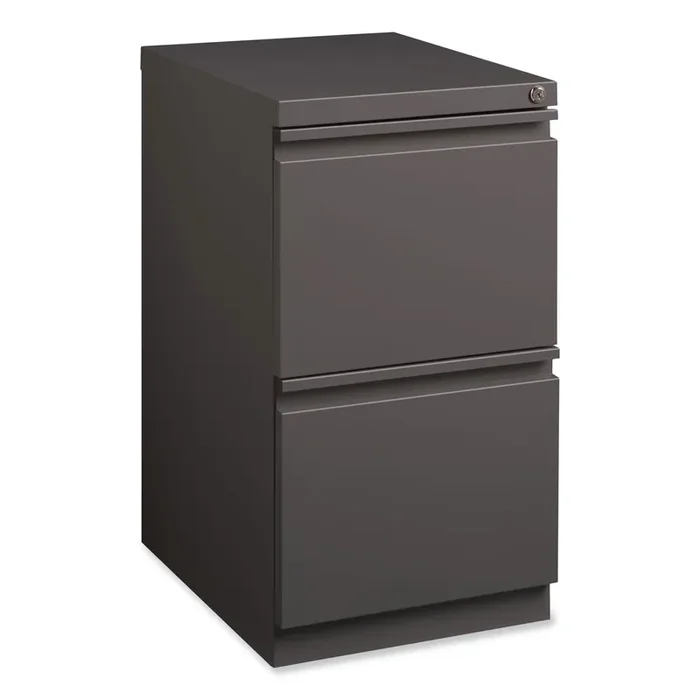 Hirsh Industries® Full-Width Pull 20 Deep Mobile Pedestal File, 2-Drawer File/File, Letter, Medium Tone, 15 x 19.88 x 27.75