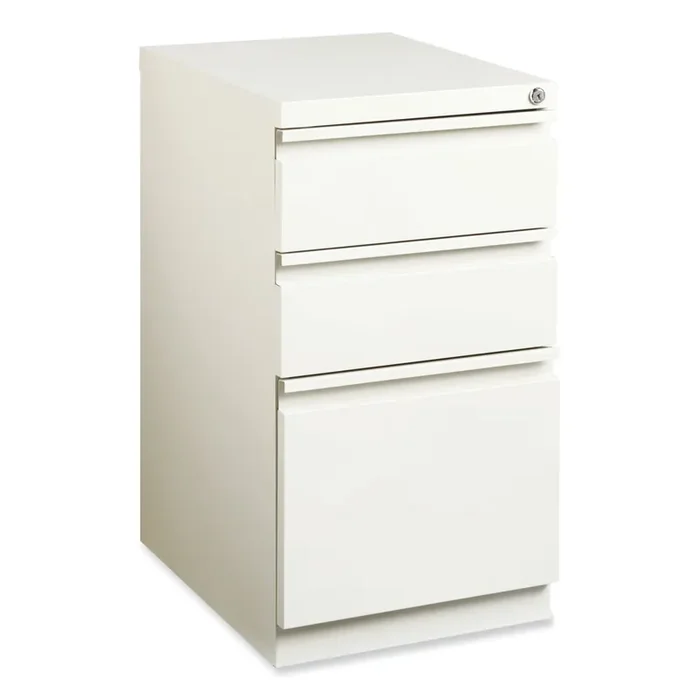 Hirsh Industries® Full-Width Pull 20 Deep Mobile Pedestal File, 3-Drawer Box/Box/File, Letter, White, 15 x 19.88 x 27.75