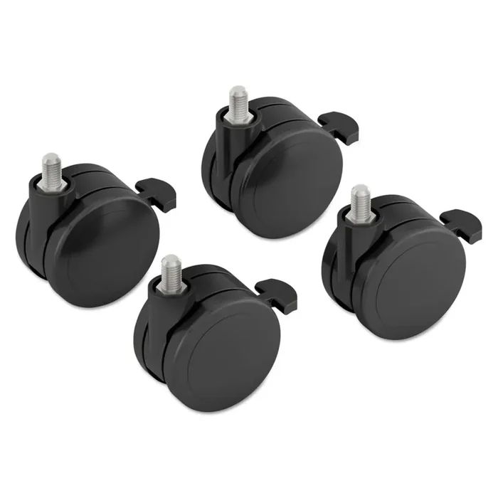 HON® Height-Adjustable Base Caster Add-On Kit, Grip Ring Stem, 2″ Wheel, Black, 4/Set