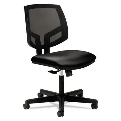 HON® Volt Series Mesh Back Leather Task Chair, Supports Up To 250 Lb, 18.25″ To 22″ Seat Height, Black