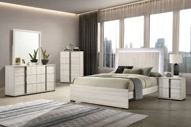HORTEN 5 Pc. Queen Bedroom Set w/ Chest / FM7200WH-Q-5PC-CHEST