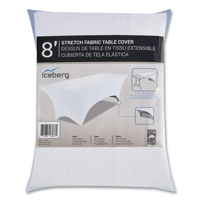 Iceberg iGear Fabric Table Cover, Polyester, 30 x 96, White