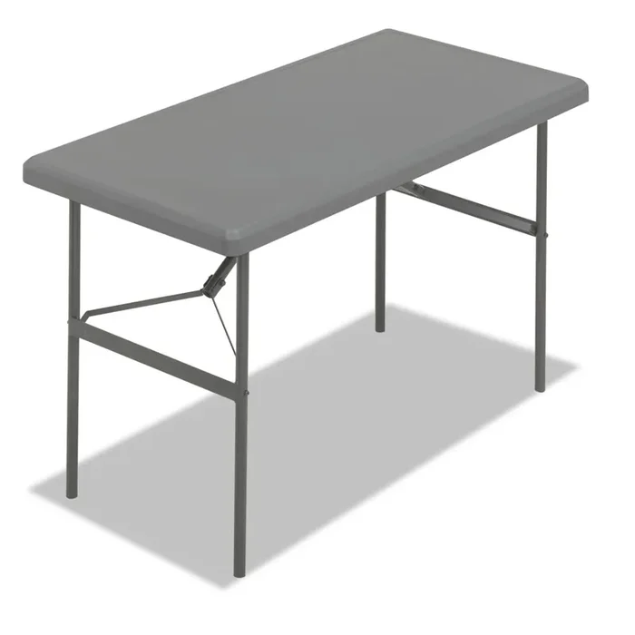 Iceberg IndestrucTable Classic Folding Table, Rectangular, 48″ x 24″ x 29″, Charcoal