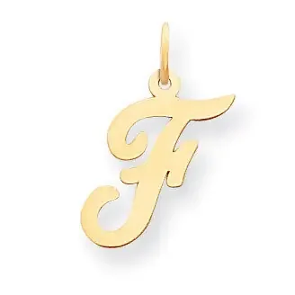 Initial F Charm 14k Gold Medium Script YC660F