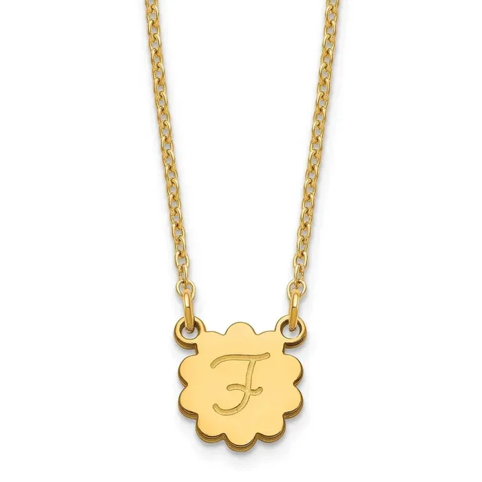 Initial Flower Necklace Sterling Silver Gold-plated XNA1352GP