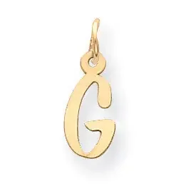 Initial G Charm 14k Gold Small Slanted Block YC644G
