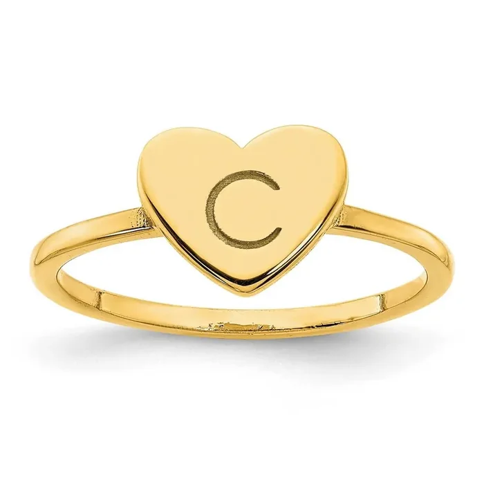 Initial Heart Signet Ring 14k Gold XNR124Y