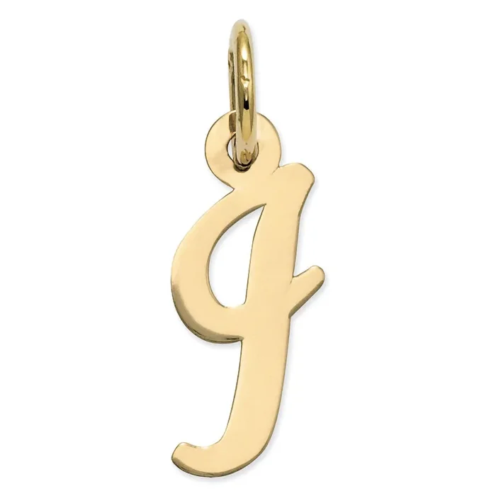 Initial I Charm 14k Gold Small Script YC658I