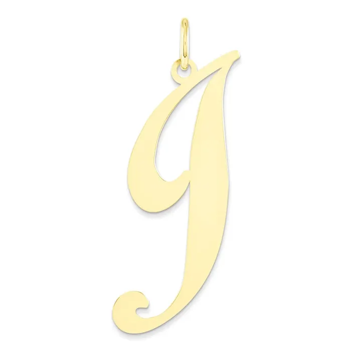 Initial J Charm 14k Gold Large Fancy Script YC654J