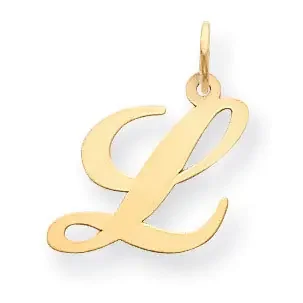 Initial L Charm 14K Gold Medium Fancy Script YC652L