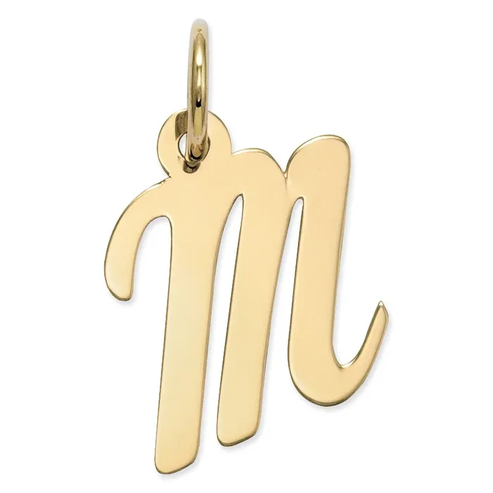 Initial M Charm 14k Gold Small Script YC658M