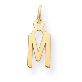 Initial M Charm 14k Gold Small Slanted Block YC644M