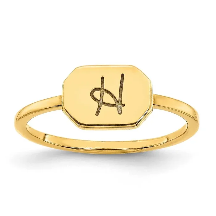 Initial Octagon Signet Ring 14k Gold XNR126Y