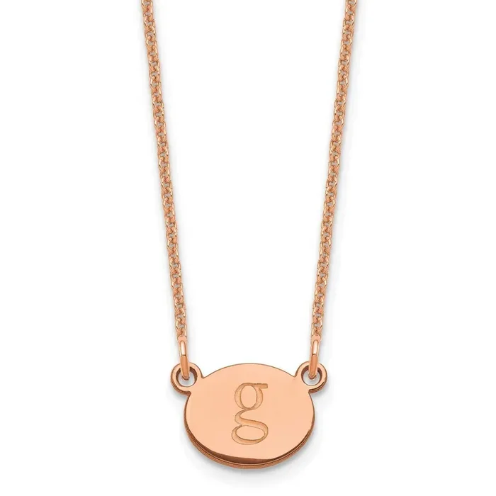 Initial Oval Necklace 14k Rose Gold XNA1348R