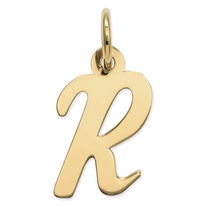 Initial R Charm 14k Gold Small Script YC658R