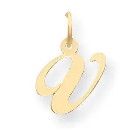 Initial V Charm 14K Gold Small Fancy Script YC650V