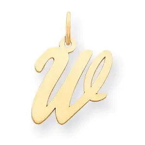 Initial W Charm 14k Gold Medium Script YC660W