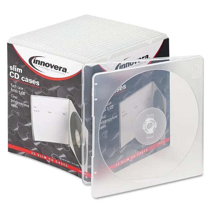 Innovera® Slim Cd Case, Clear, 25/pack