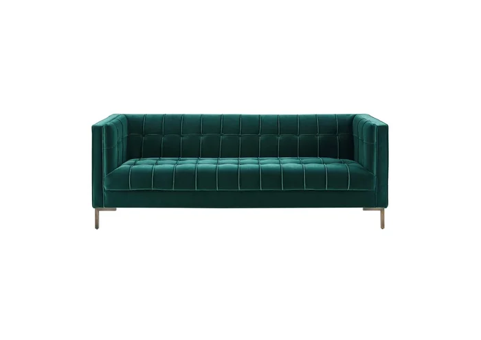 Isaac Green Velvet Sofa