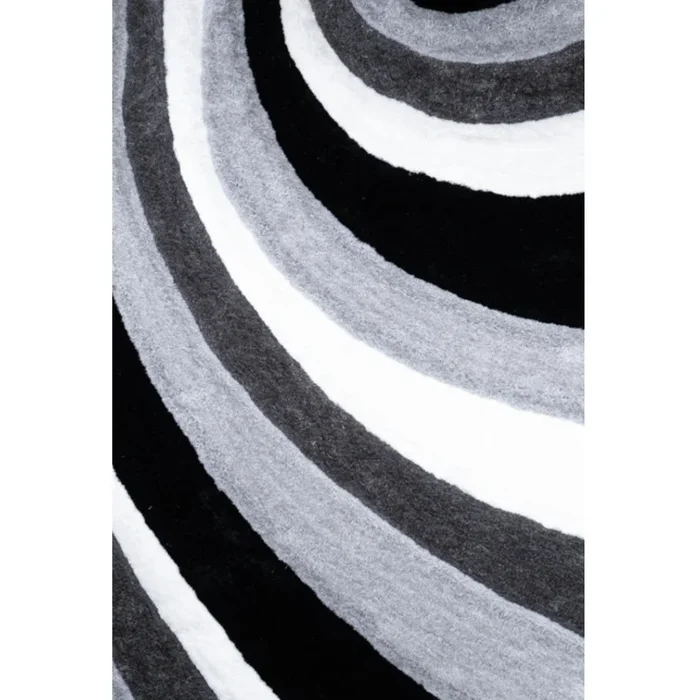 IVOR 3D Diagonal Shaggy Area Rug Grey