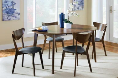 Jedda 5-piece Oval Dining Table Set Dark Walnut / CS-105361-S5