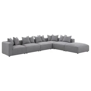 Jennifer 6-piece Upholstered Modular Sectional Grey / CS-551594-SET
