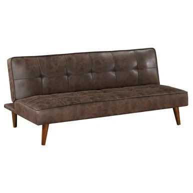 Jenson Upholstered Tufted Convertible Sofa Bed Dark Coffee / CS-360237