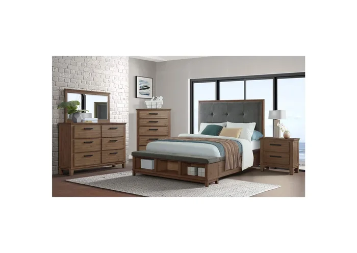 Jolene Queen Storage 5 Piece Bedroom Set In Grey