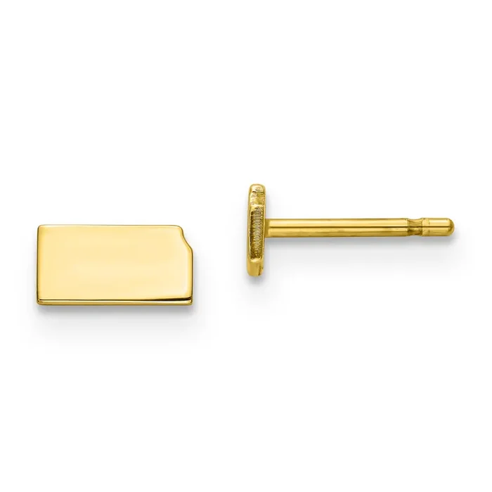Kansas State Small Earrings Gold-plated on Silver Engravable XNE50GP-KS