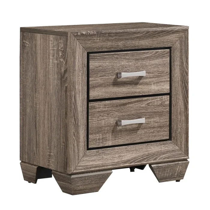 KAUFFMAN 2-drawer Nightstand Washed Taupe